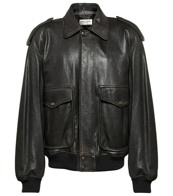 Photo: Saint Laurent Leather-trimmed blouson jacket