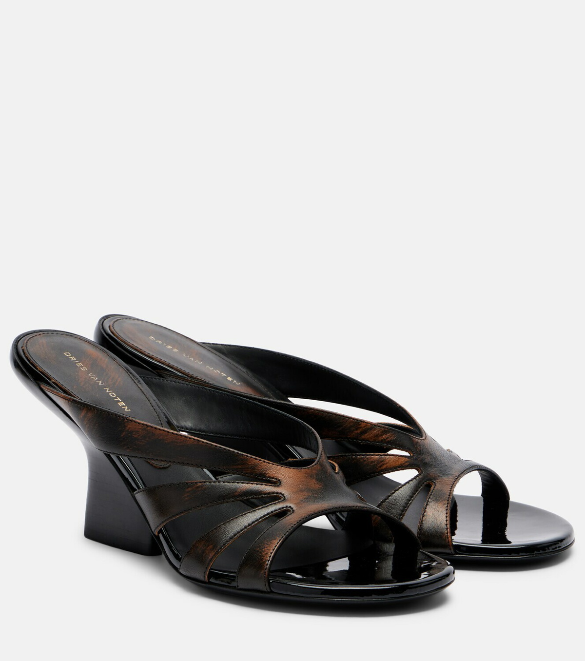 Dries Van Noten Distressed leather mules