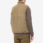 Taion Men's Reversible Boa Fleece Down Vest in Light Brown/Beige