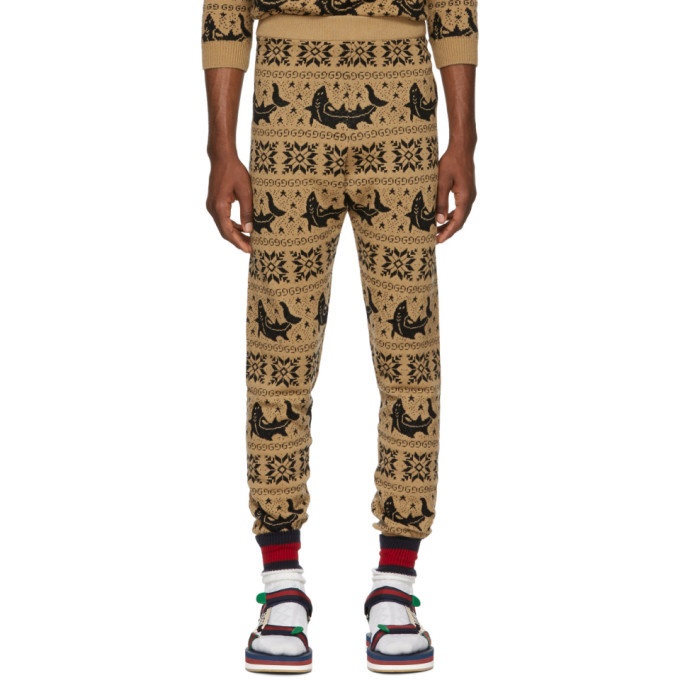 Photo: Gucci Brown All Over Jacquard Lounge Pants