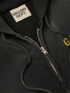 Gallery Dept. - Logo-Print Tie-Dyed Cotton-Jersey Zip-Up Hoodie - Black