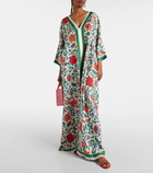 La DoubleJ Muumuu printed silk twill maxi dress