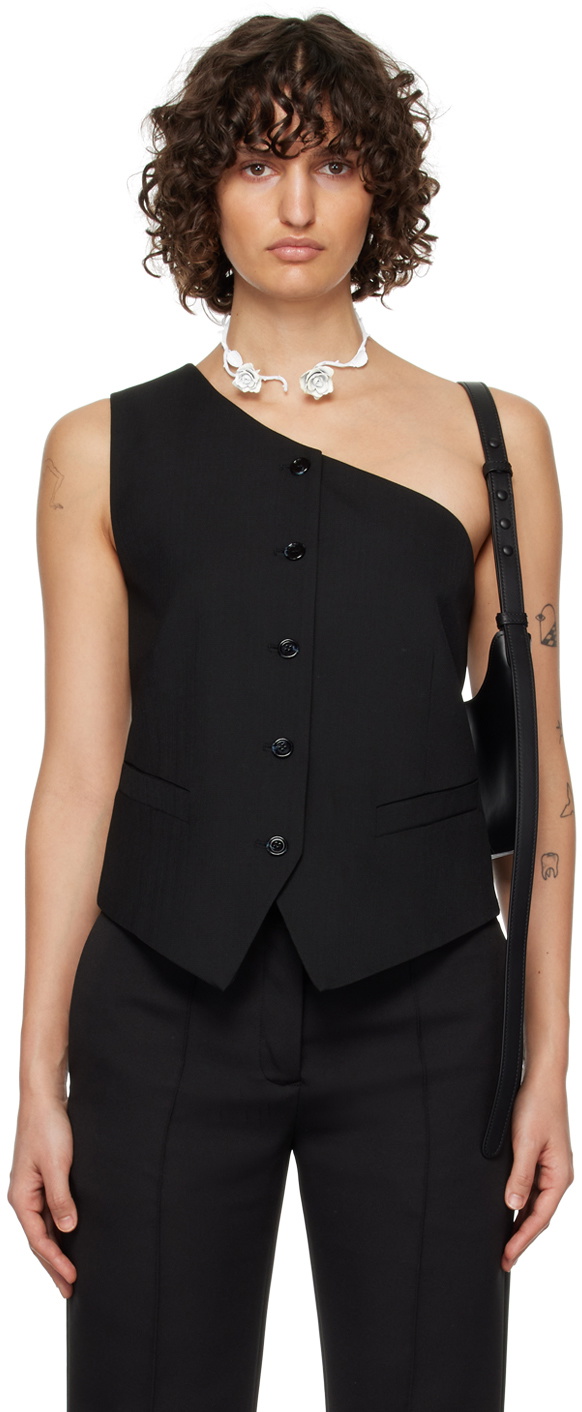 Acne Studios Black Asymmetric Vest Acne Studios