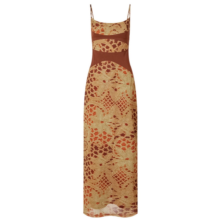 Photo: Miaou Women's Gia Dress in Orange Lace