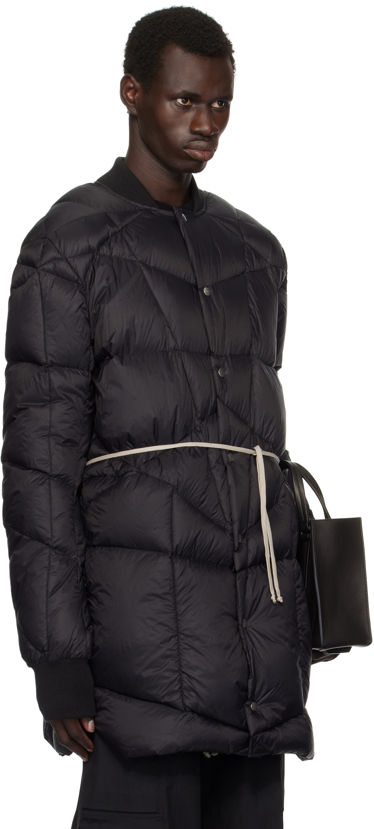 Rick Owens Black Porterville Flight Liner Down Coat Rick Owens