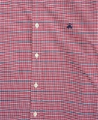 Brooks Brothers Men's Stretch Milano Slim-Fit Sport Shirt, Non-Iron Oxford Button Down Collar Micro-Check | Burgundy