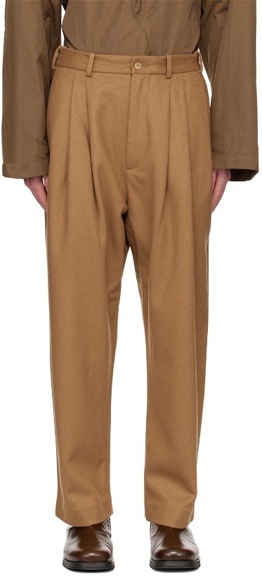 Photo: Hed Mayner Brown 6-Pleat Trousers