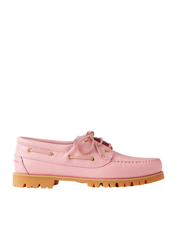 Photo: VINNY's - Aztec Full-Grain Leather Boat Shoes - Pink