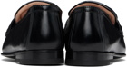Moschino Black Metal Logo Loafers