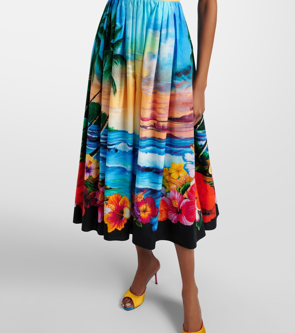 Dolce&Gabbana Printed cotton midi dress
