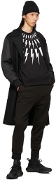 Neil Barrett Black Satin Sleeve Oversized Opera Coat