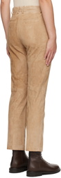 Joseph Beige Stretch Coleman Suede Trousers