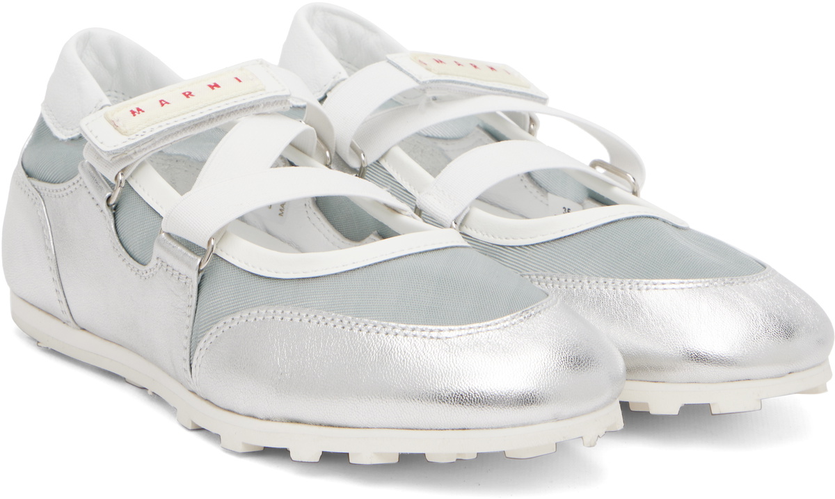 Marni Silver & Blue Mary Jane Velcro Sneakers