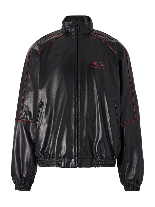 Photo: Balenciaga - Logo-Embossed Leather Jacket - Black