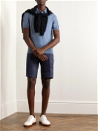 Kiton - Straight-Leg Pleated Linen Drawstring Shorts - Blue