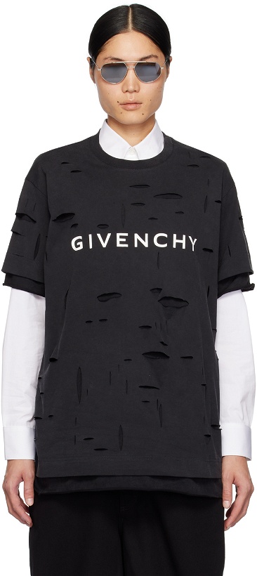 Photo: Givenchy Black Destroyed T-Shirt