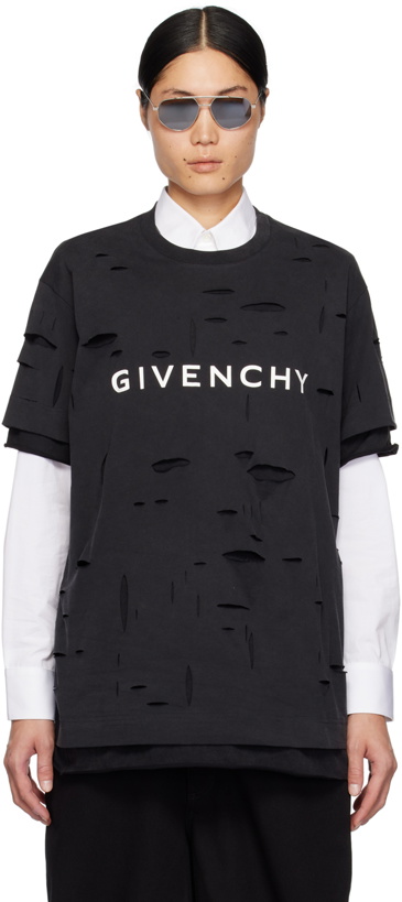 Photo: Givenchy Black Destroyed T-Shirt