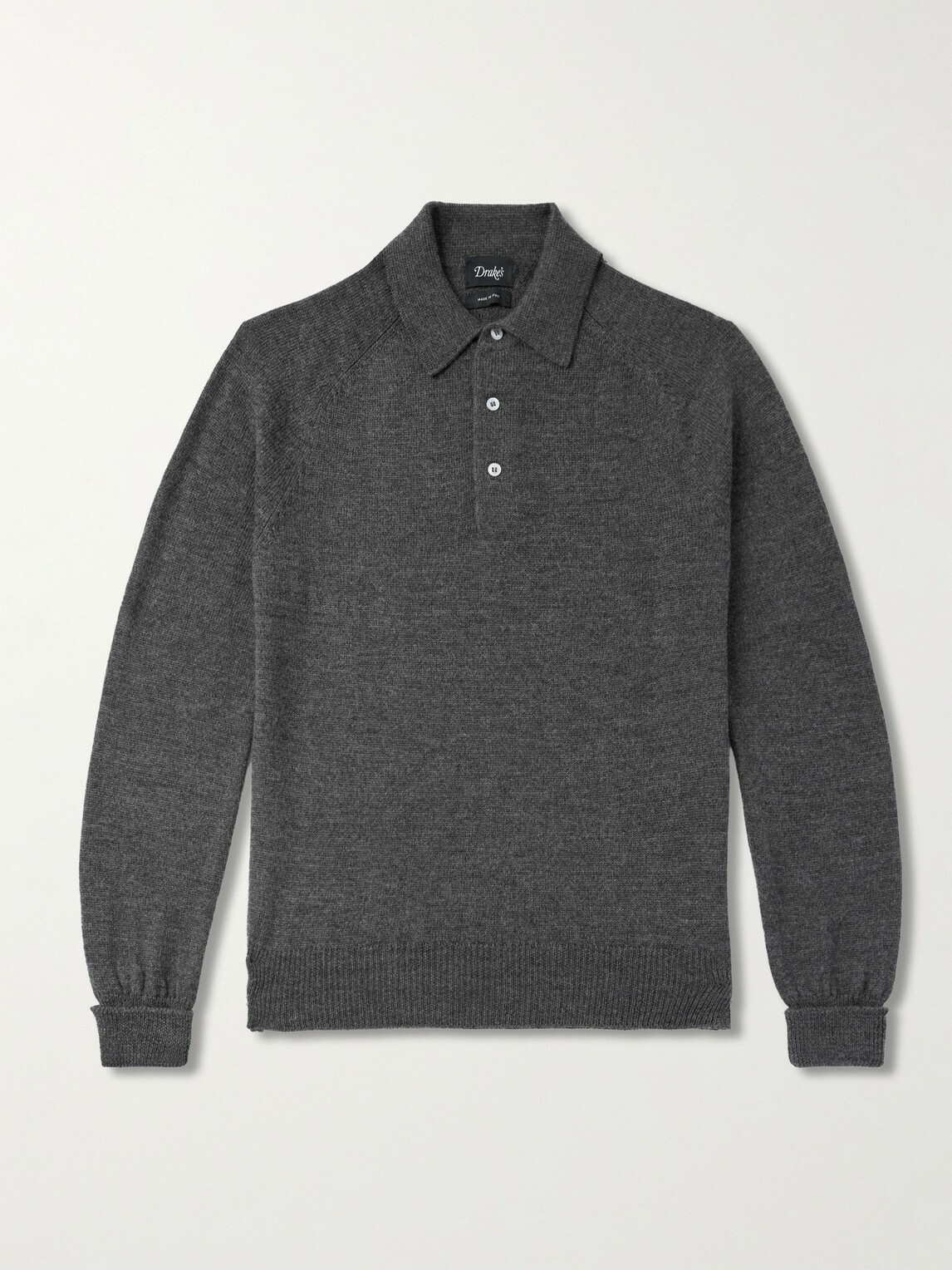Drake's - Wool Polo Shirt - Gray