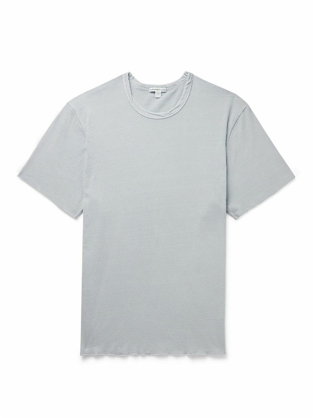 Photo: James Perse - Garment-Dyed Brushed Cotton-Blend Jersey T-Shirt - Gray