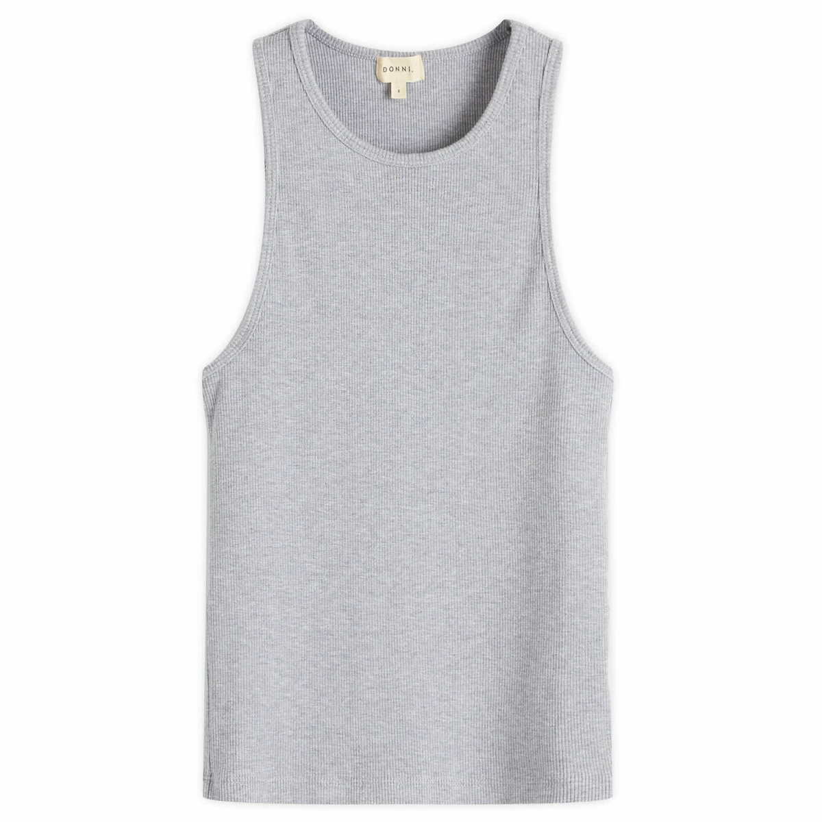 DONNI. Women's Rib Tank Top in Heather Grey
