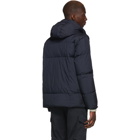 Stone Island Navy Down Hooded Puffer Jacket