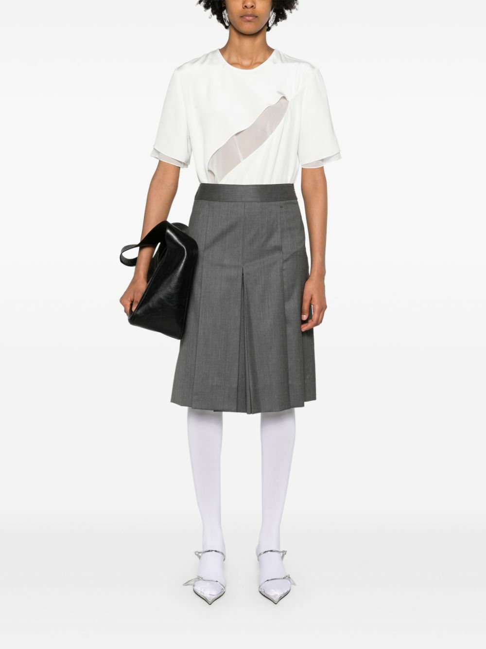 Peter Do Grey Wide-Leg Layered Shorts