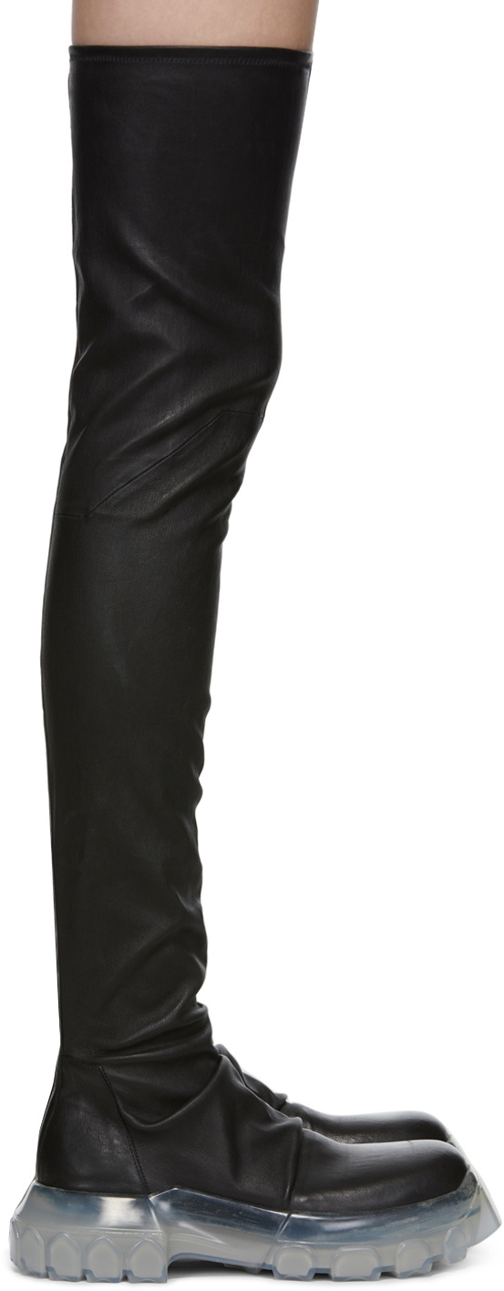 Rick Owens Black Bozo Stocking Tractor Boots Rick Owens