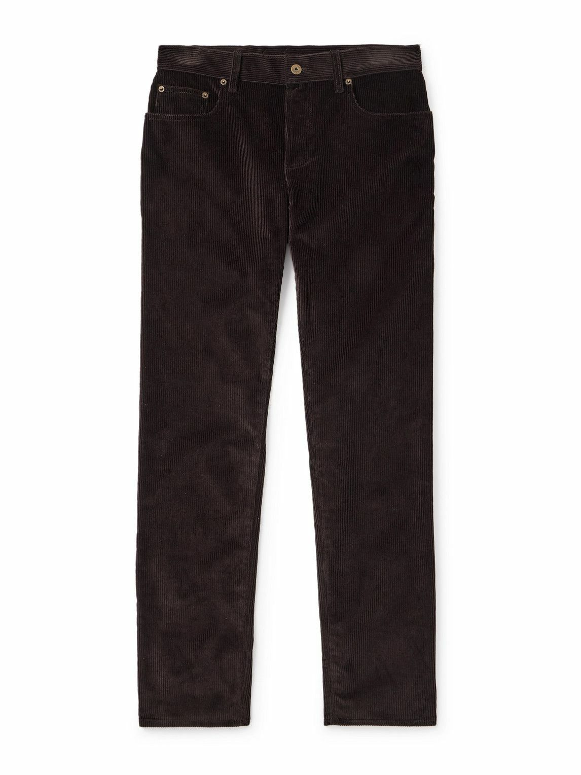 Burberry - Fred Straight-Leg Cotton-Corduroy Trousers - Brown