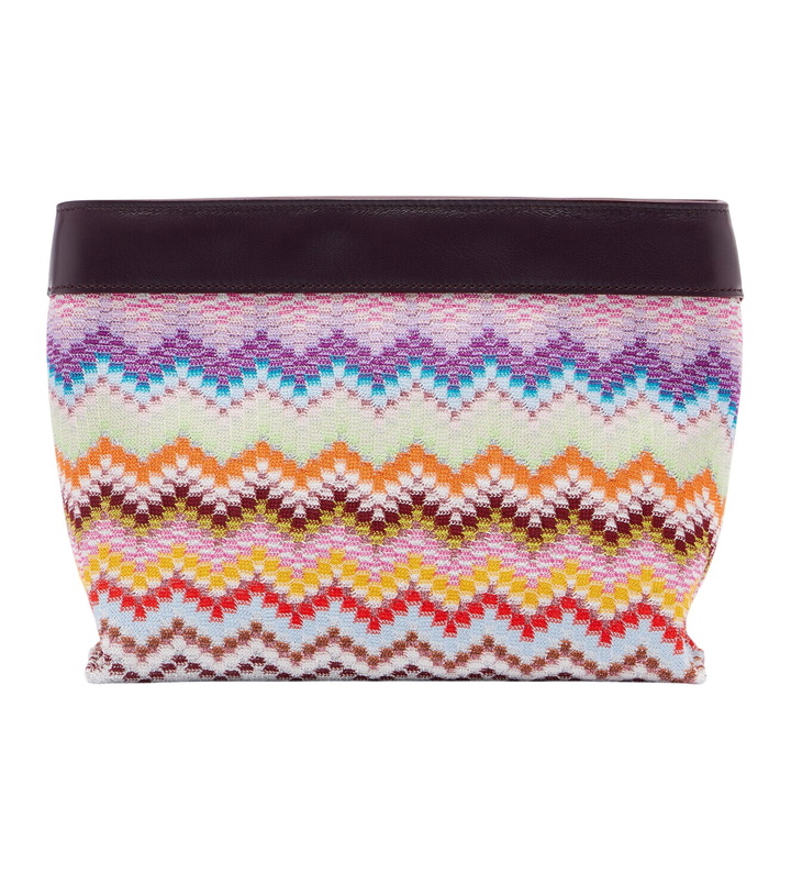 Photo: Missoni Zigzag Large leather-trimmed lamé clutch