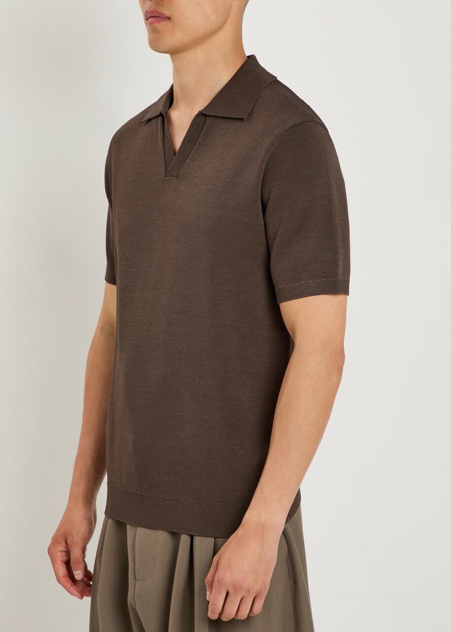 Raith Privida Knit Polo Shirt Brown