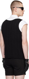 Ernest W. Baker Black Cable Knit Tank Top