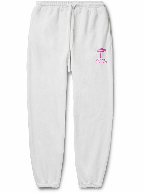 Photo: Pasadena Leisure Club - Day Off Tapered Printed Cotton-Jersey Sweatpants - White