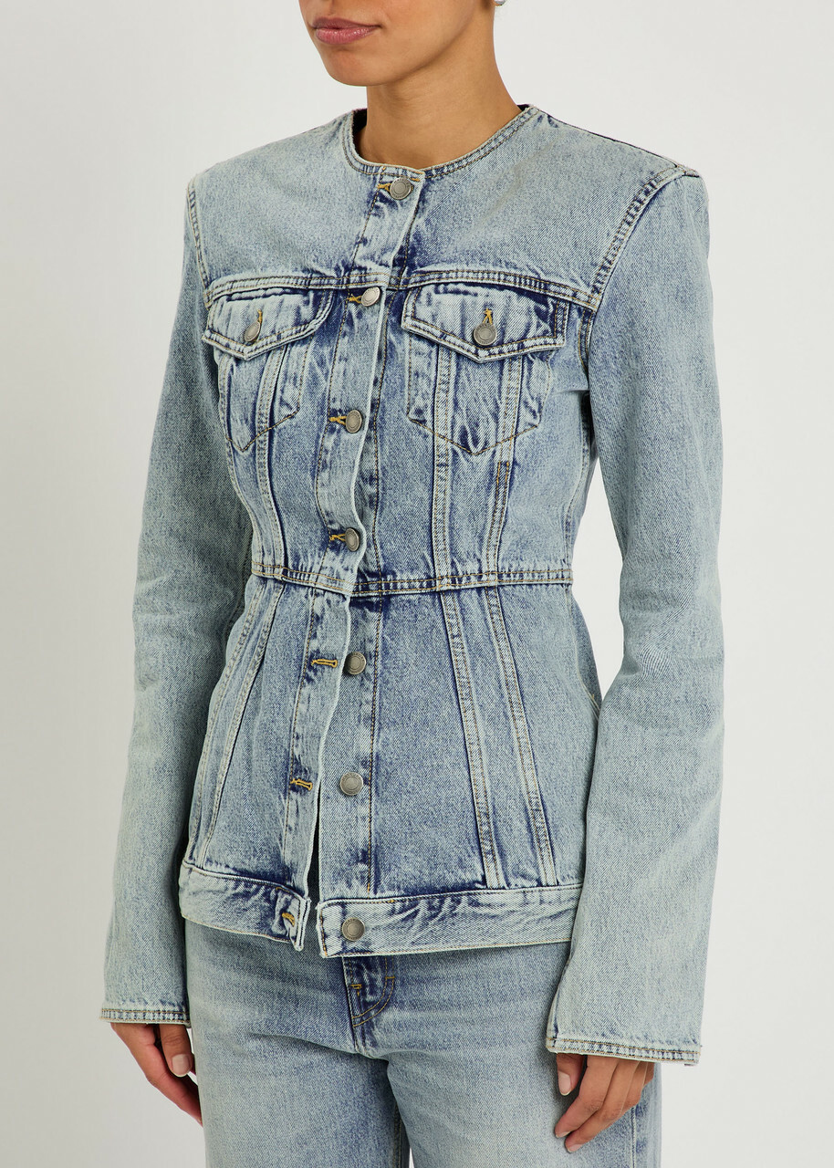 Haikure Temple Denim Jacket Blue