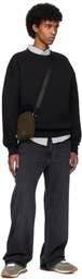 AMI Paris Khaki Canvas Small Ami de Coeur Crossbody Bag