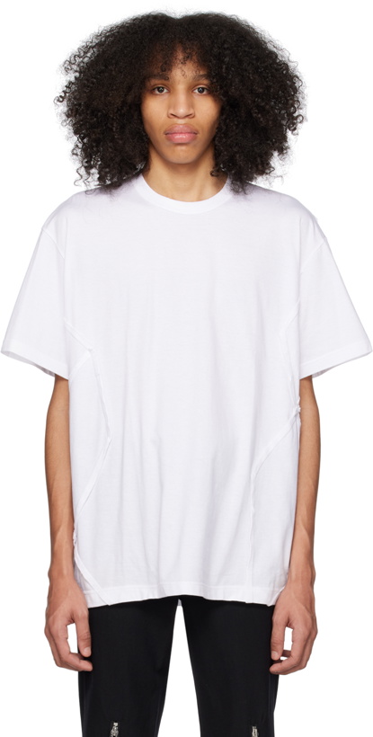 Photo: Comme des Garçons Homme Plus White Paneled T-Shirt