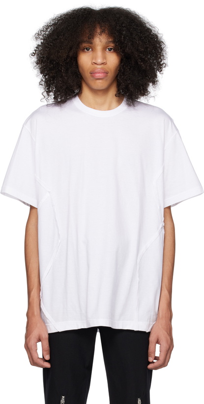 Photo: Comme des Garçons Homme Plus White Paneled T-Shirt