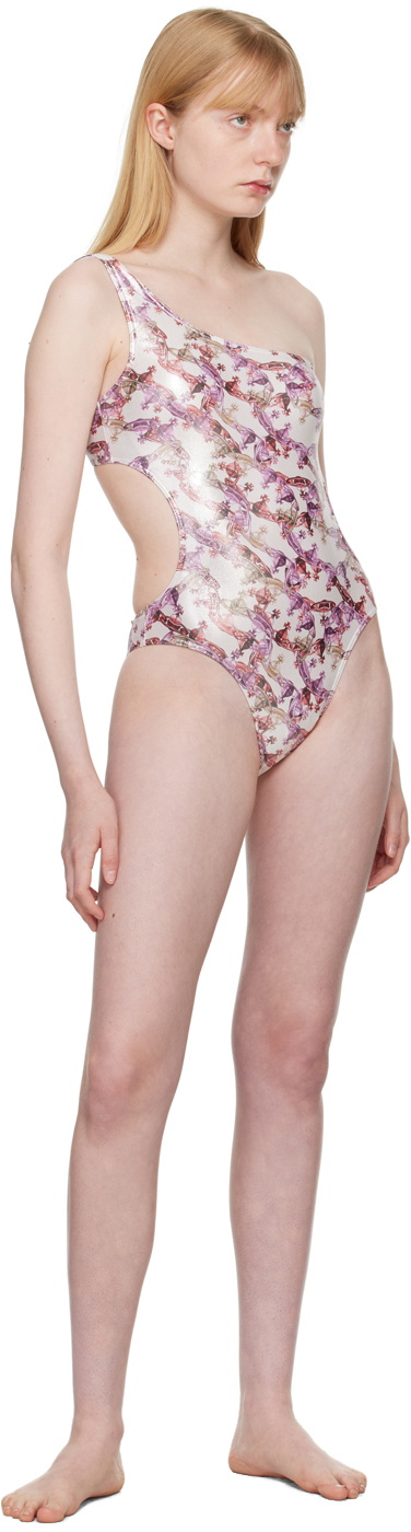 Vivienne Westwood White Crazy Orb One-Piece Swimsuit