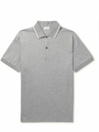 Etro - Slim-Fit Contrast-Tipped Cotton-Piqué Polo Shirt - Gray