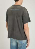 Saint Mxxxxxx The Matrix Printed Distressed Cotton T-shirt Black