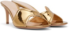 Gianvito Rossi Gold Lucrezia 70 Mules