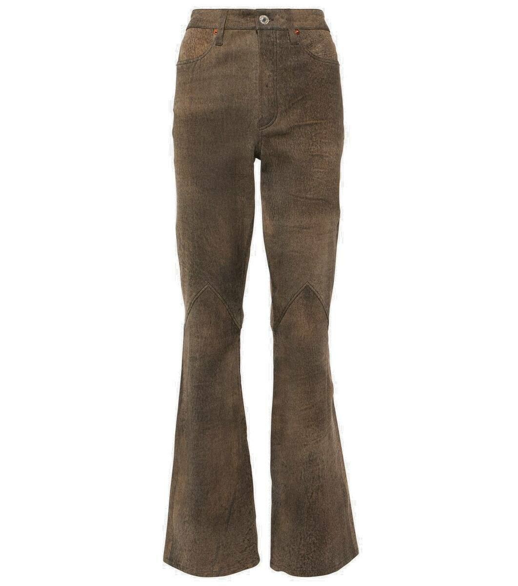 Re/Done Brown Comfort Stretch Ultra Re/Done Stove Jeans Rise High Pipe 70s
