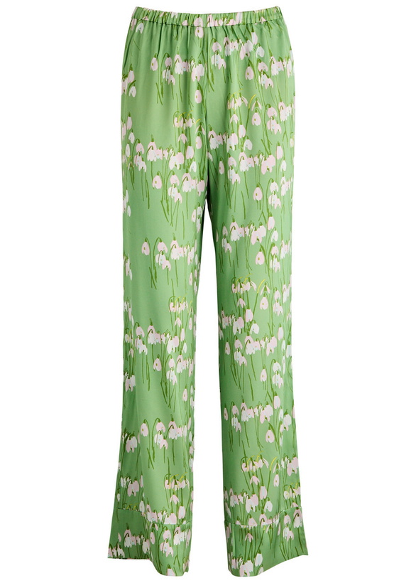 Photo: Bernadette Louis Floral-print Stretch-silk Pyjama Trousers Multi Print