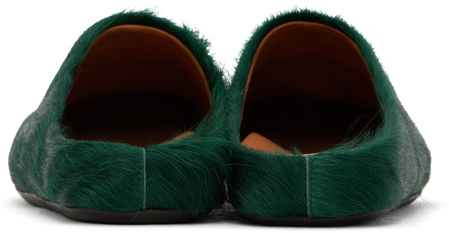 Marni Green Leather Fussbett Sabot Marni Fussbett Sabot Clogs, Long Hair Calf Skin Leather  main image 4