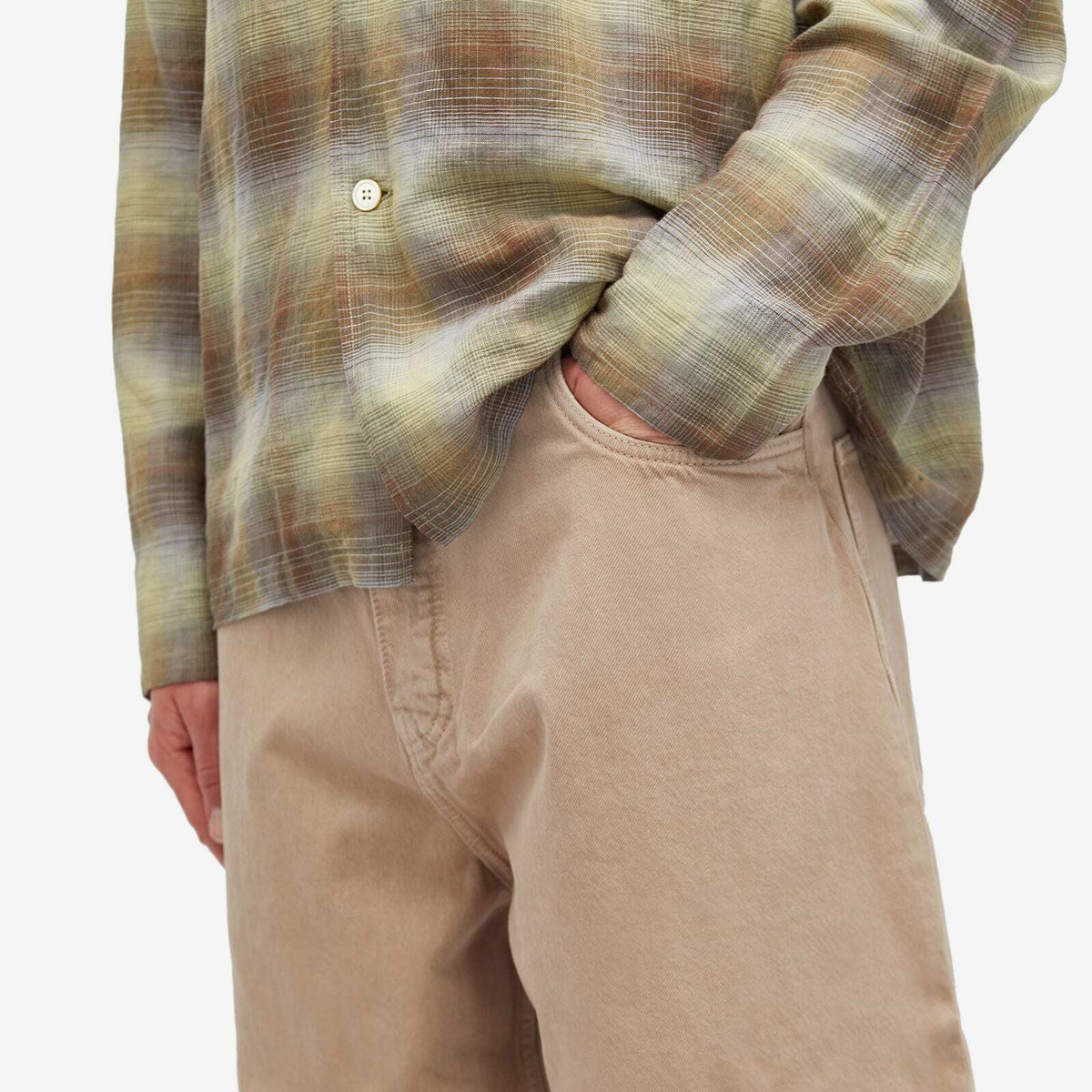 STUDIO NICHOLSON ベージュ volume pants Studio Nicholson Men's Paolo Denim Volume Pants in Fawn