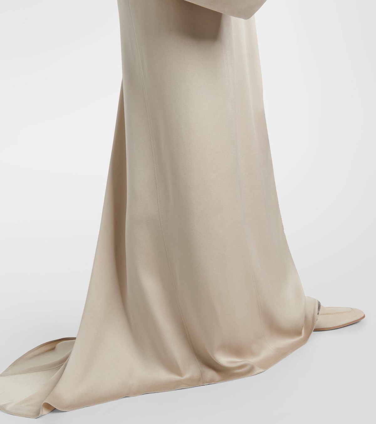 Brunello Cucinelli Cream Wide Long Skirt