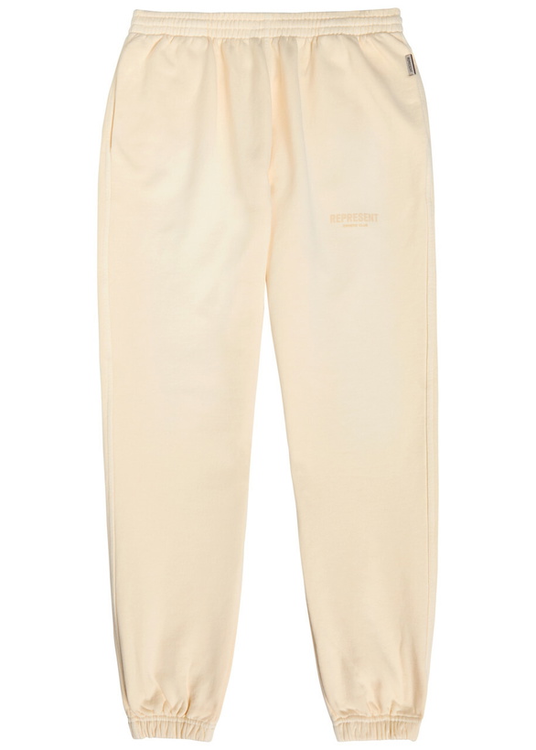 Photo: Represent Owners Club Logo-print Cotton Sweatpants Cream