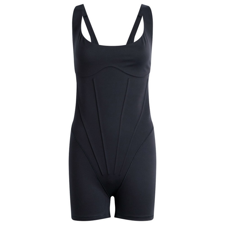 Photo: Nike Women's x SKIMS Matte Corset Short One Piece 2" in Obsidian