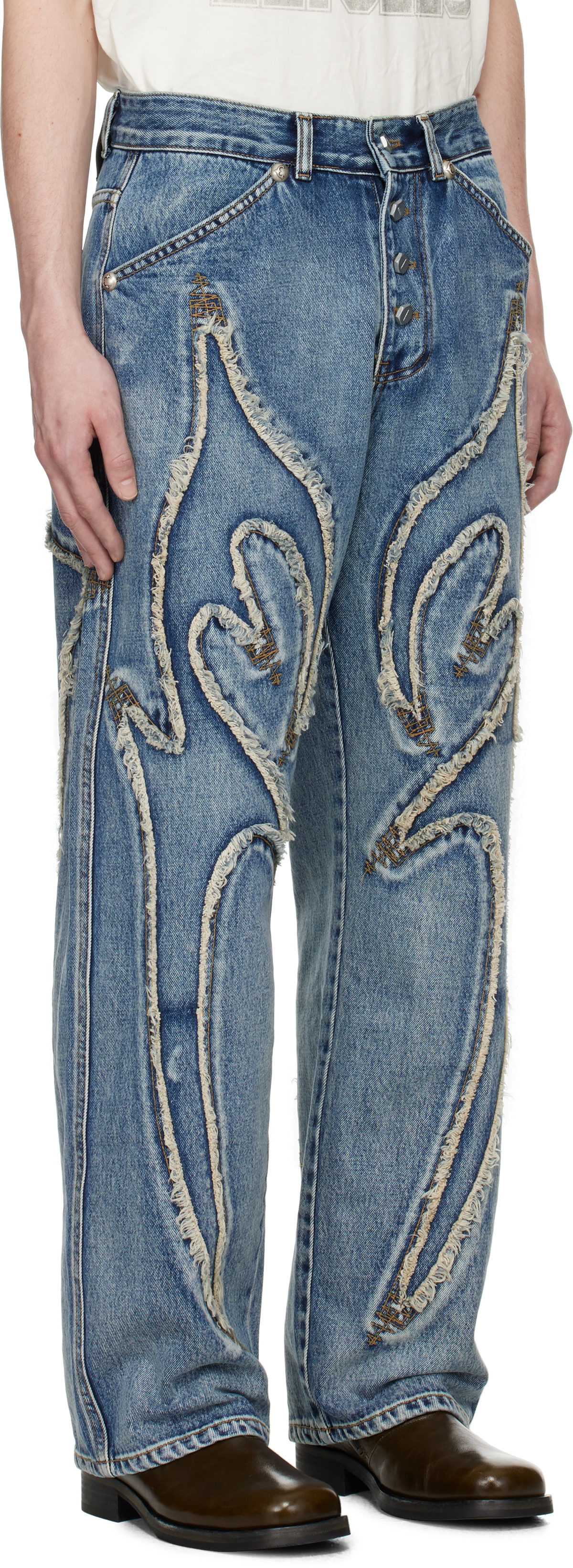 Thug Club Blue Frayed Jeans
