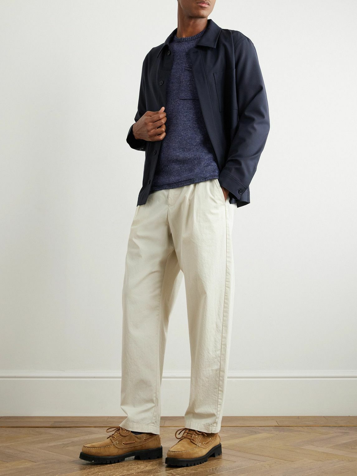 Inis Meáin - Knitted Linen T-Shirt - Blue
