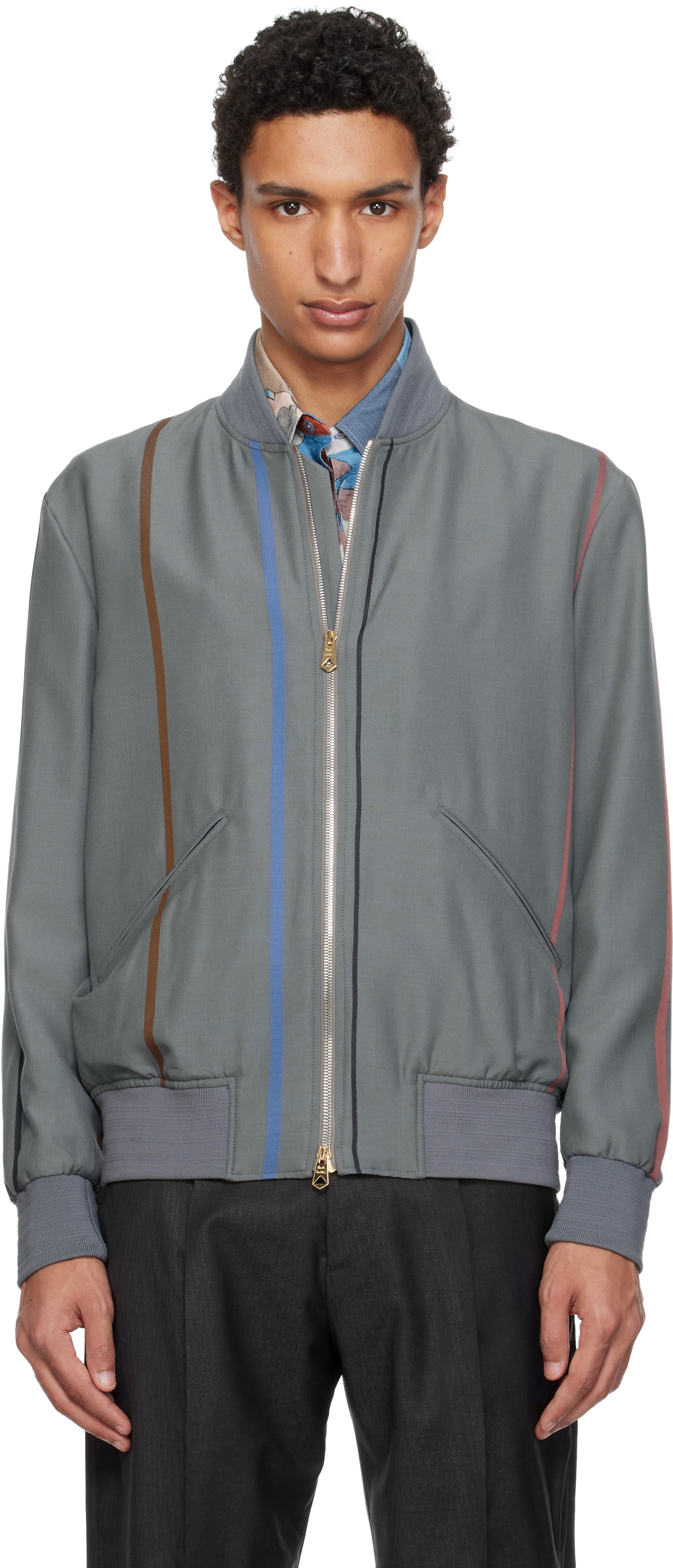 Paul Smith Purple Regular Fit Bomber Jacket Paul Smith
